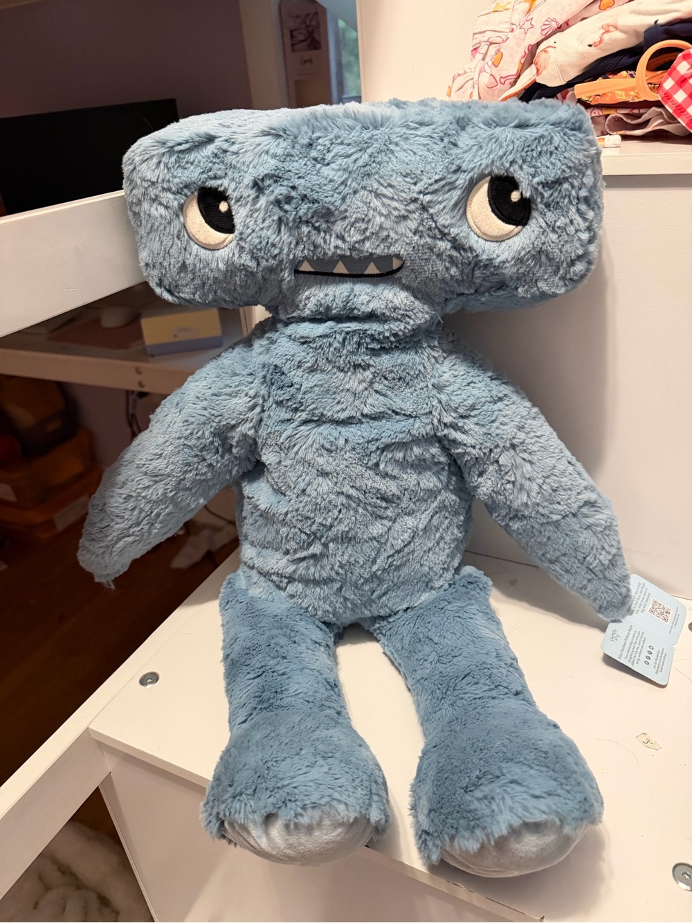 Hammerhead Plush Character Toy in Dusty Blue - Picture 5 of 5
